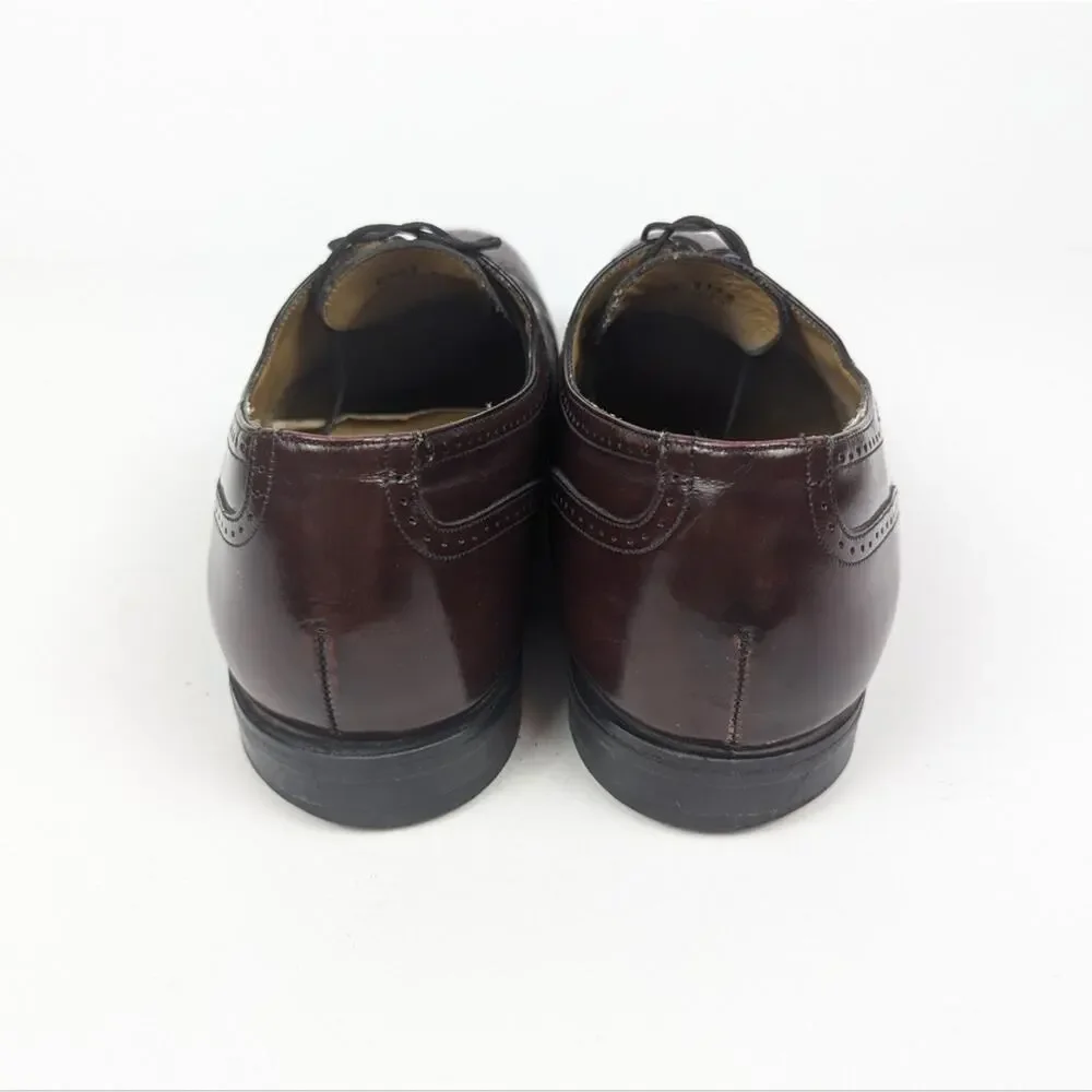 Johnston & Murphy Brown Leather Wingtip Brogue Oxford Size 9.5